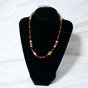 Swarovski Amber and Gold Tones Necklace